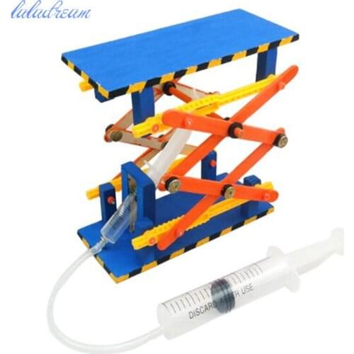DIY Hydraulic Platform Scissor Lift Table DIY Toy Model Accessories Children Science Technology Small Production Making
