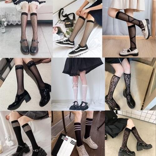 Women Jpanese JK Uniform Cosplay High Knee Socks Elastic All-match Stocking Knee High Socks Fashion Female Lolita Cute Long Sock