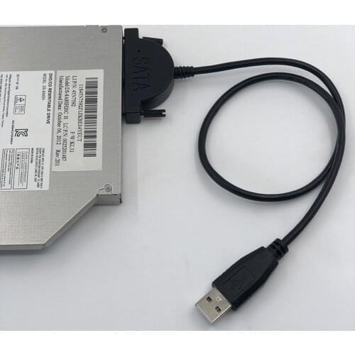 USB 2.0 to Mini Sata II 7+6 13Pin Adapter Converter Cable for Laptop CD DVD ROM Slimline Drive