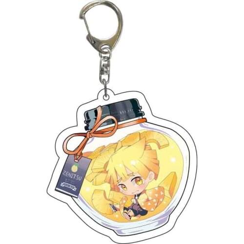 Trendy Brinco Blade of Ghost KeyChains Kamado Tanjirou Pompom Yaiba Keyrings Anime Demon Slayer Key Chains Pendant Accessories