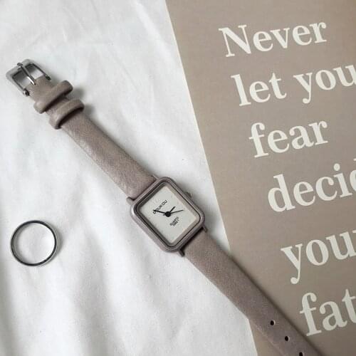 Fashion Small Rectangle Women Watches Minimalist Ladies Quartz Wristwatches Retro Style Casual Female Leather Clock Gifts