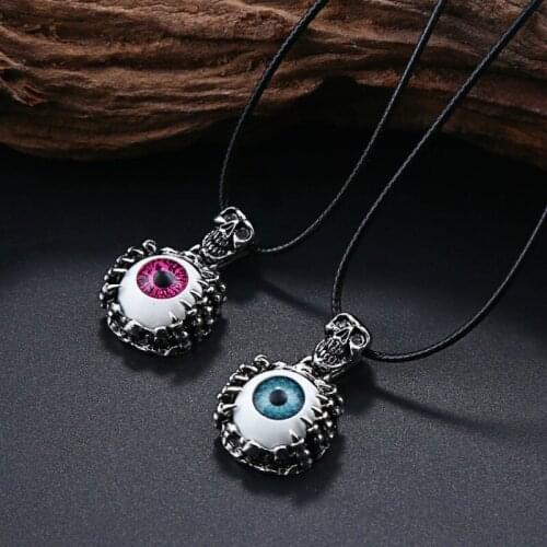 New Domineering Eye Pendant Necklace Mens Titanium Steel Punk Skull Pendant Tide Male Non-Mainstream Personality Eye Pendant