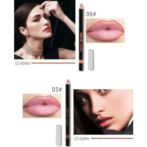 Lip Liner 12 Color Blending Lipstick Pen Cosmetics Lip Lliner Set