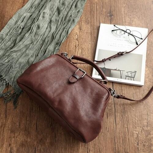 Office Ladies Vintage Classic Hobos Real Leather Handbag Fashion Versatile Tote Bags For Women New Business Single Crossbody Bag