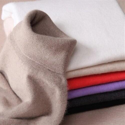 2021 autumn and winter cashmere turtleneck sweater womens head high collar sweater womens sweater large size