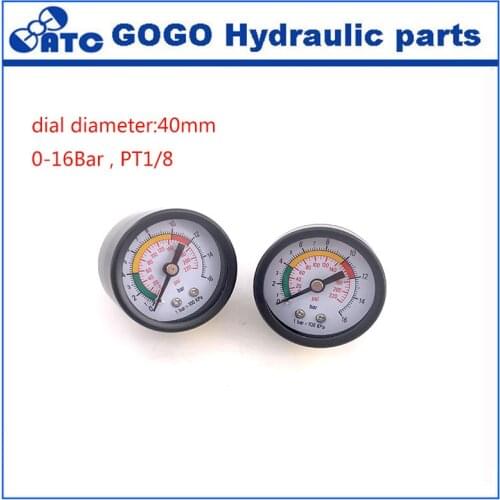 Y40Z axial pressure gauge, radial pressure gauge Vacuum pressure gauge Air compressor Air pressure gauge 0-16bar 40mm PT1/8