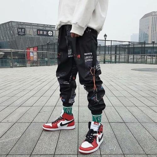 Hip hop Pants Men Loose Joggers Print Streetwear Harem Pants Clothes Ankle length Trousers
