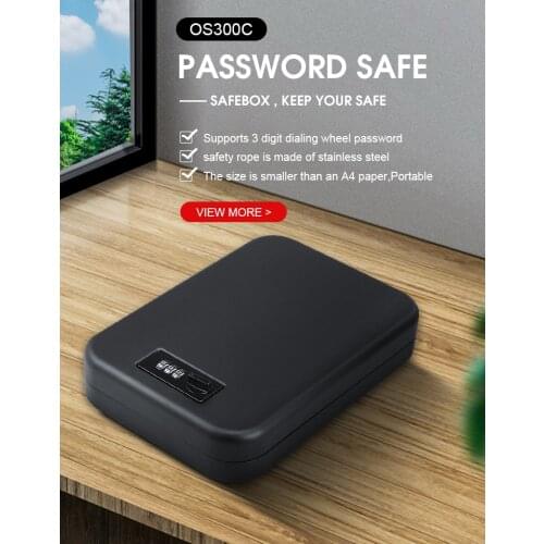 Blue Dialing Wheel Password Safes Portable Car Safebox Handgun Safes Money Jewelry Storage Box Security Pistol Strongbox