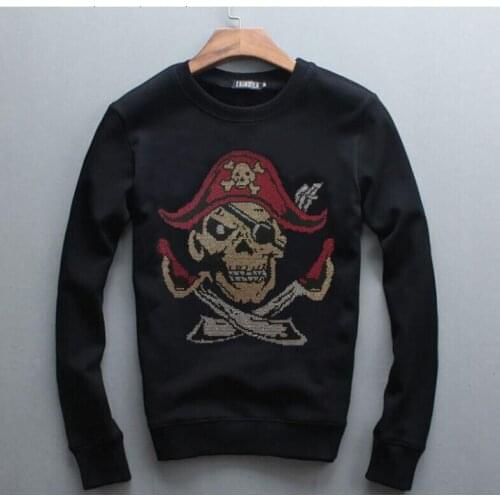 Hot drill Mens Summer Casual Sweatshirts Style Mens winter hoody Fashion O Neck Long Sleeve Male Tops Diamond stone