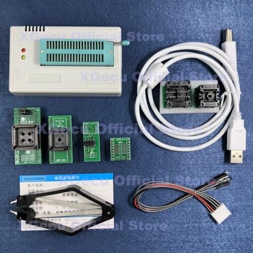 V10.27 XGecu TL866II Plus USB Universal Programmer support 15000+IC SPI Flash NAND EPROM MCU PIC AVR+6PCS ADAPTER+PLCC EXTRACTOR