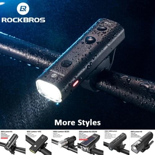ROCKBROS USB Rechargeable Bike Light Rainproof LED 2000mAh MTB Front Lamp Headlight Aluminum Ultralight Flashlight Bicycle Light