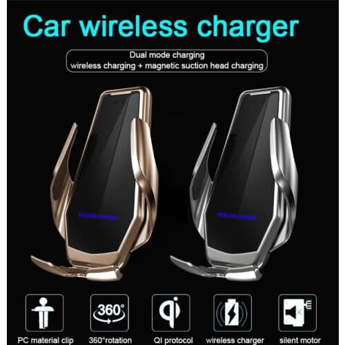 360 Rotatable Car Phone Holder Non-Slip Mobile Cell Phone Clip 15w Wireless Charging GPS Navigation Support Interior Accessories