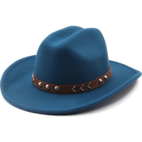 2021 New Women High End Fedora Hat Wool Felt Top Caps Casual Church Wide Brim Cowboy Jazz Fedora Hats For Men