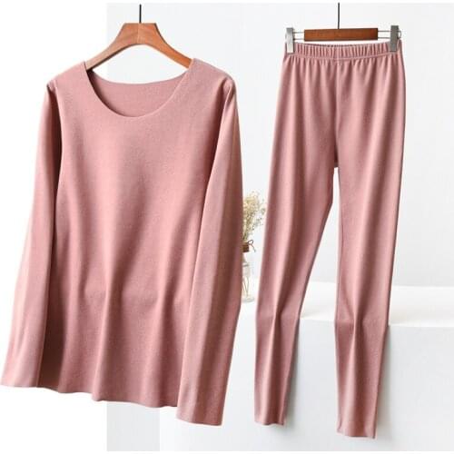 Womens Thermal Underwear Warm Ladys Clothing Long Johns Thermo Lingerie Winter Wear Female Thermal Underwear Set Body Shaped