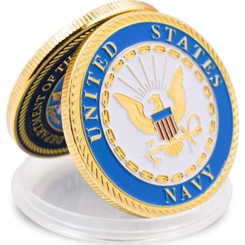 US Navy Gold Metal Coins Challenge Coin Collectibles American Style Gifts for Collections 1pcs