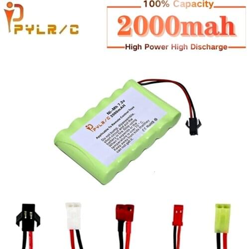 7.2v Rechargeable Battery For Rc toy Cars Tanks Robots Gun 2000mah Ni-MH Battery AA 7.2v 2000mah Batteries Pack For Rc Boat 1PCS
