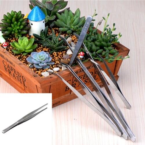 1Pcs 17cm Useful Stainless Steel Tweezer Micro Gnome Terrarium Gift DIY Fairy Garden Craft Decoration