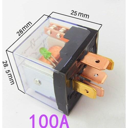100A 4 pin 5 pin Double contact car headlight relay four plug 5 plug high power transparent waterproof car relay 12V/24V