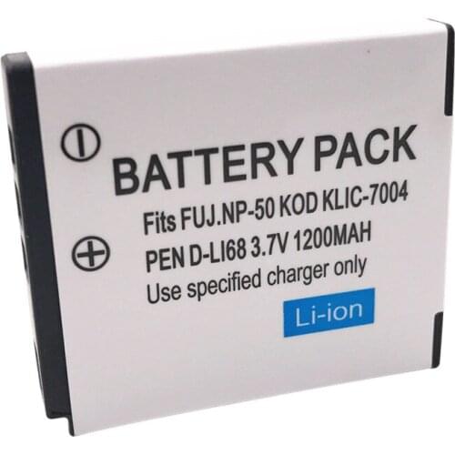 1200mAh NP-50 FNP50 NP50 KLIC-7004 D-Li68 Battery for Fujifilm X10 X20 XF1 F50 F75 F665 F775 F900 EXR F505 F305 F85 F200 F100