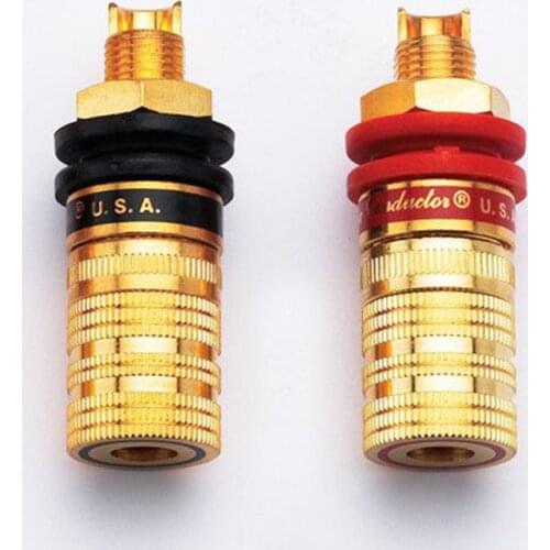 2 pcs Binding post pure copper gold plated audio speaker terminal
