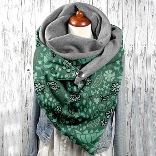 2021 Fashion Women Printing Button Soft Wrap Casual Warm Scarves Shawls Hot Sale Scarves Women Plain Scarves Шарф Женский#f3