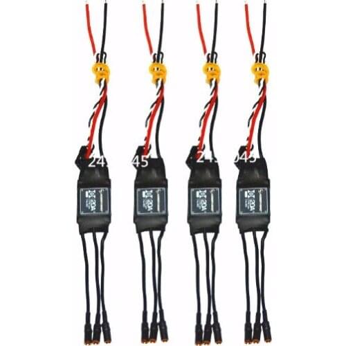4Pcs Hobbywing XRotor 20A 3-4S Brushless ESC Speed Controller for RC 330-450 Multicopters Quadcopter long cabel version