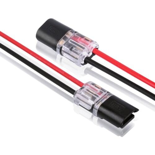 10 Pcs 2 Pin Way Spring Lock Connector 24-18AWG Wire for LED Strip Quick Splice Connector Cable Crimp