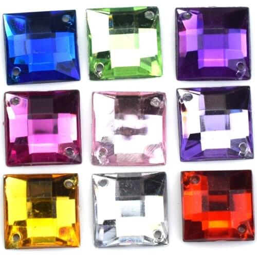 800PCS Mixed Colors Acrylic Crystal Sew on Rhinestone Round Chamfering Flatback Colorful Sewing Rhinestone for Wedding