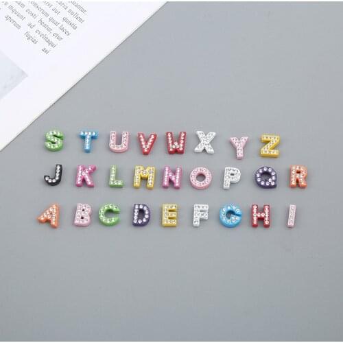 Accessories 8mm Simple European and American Multicolor Water Diamond Hardware 26 English Letters DIY Bracelet Pendant