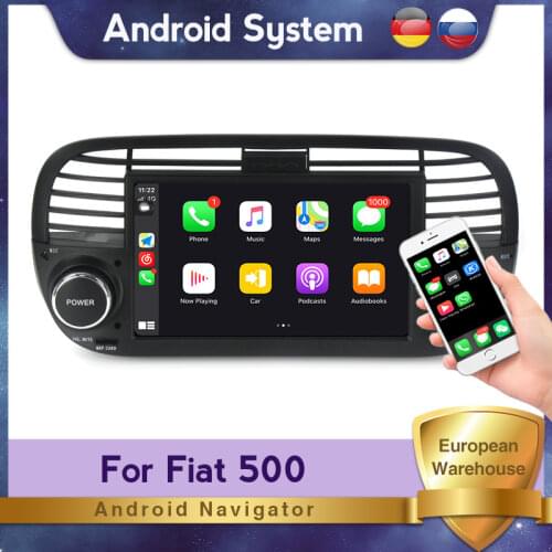 Autoradio Navigation CarPlay Car Radio Multimedia Player for FIAT 500 Andorid Auto GPS DVD BT Support Steering Wheel Buttons