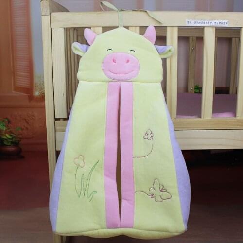 Velvet Baby Bed Hanging Storage Bag Organizer Crib Organizer Toy Diaper Pocket for Crib Bedding Set