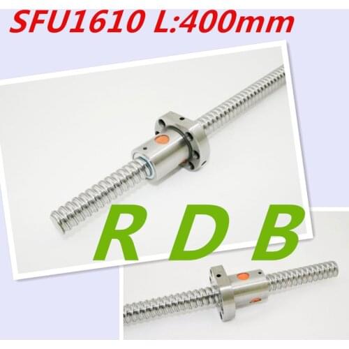 Free Shipping SFU1610 Ball Screw Set : 400mm RM1610 Rolled Threaed 1pc+SFU1610 Ball Nut 1pc