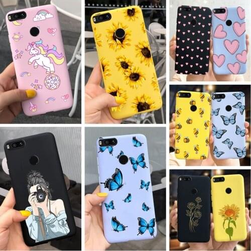 For Xiaomi Mi A1 5X Case New Butterfly Sunflower Patterns Soft Protector Bumper Cover For Xiomi Mi A1 MiA1 Mi5X Phone Cases 5.5"