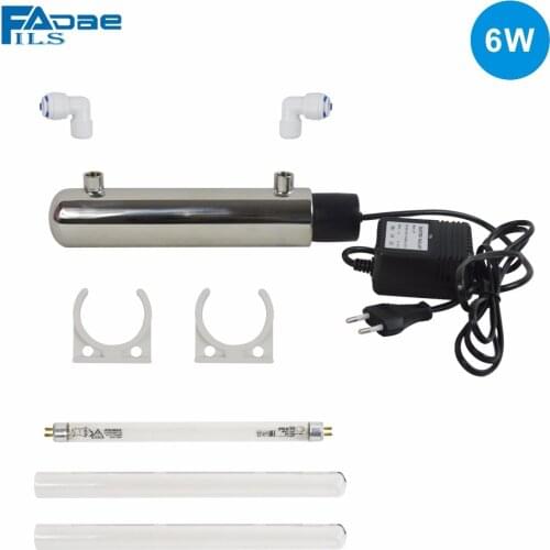 Water Filter Parts 6W UV Sterlizer with Power 200 - 240V and Europe Two-pin plug include one extra Glass tube