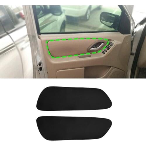 For Ford Escape 2001 2002 2003 2004 2005 2006 2007 Microfiber Leather Interior 2pcs Front Door Panel Armrest Cover Trim Black