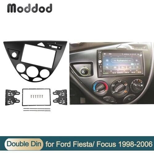 Double 2 Din Radio Fascias for Ford Fiesta 1995-2001 Focus MK1 Refitting Dash Kits Stereo Panel Face DVD Frame Left Hand Drive