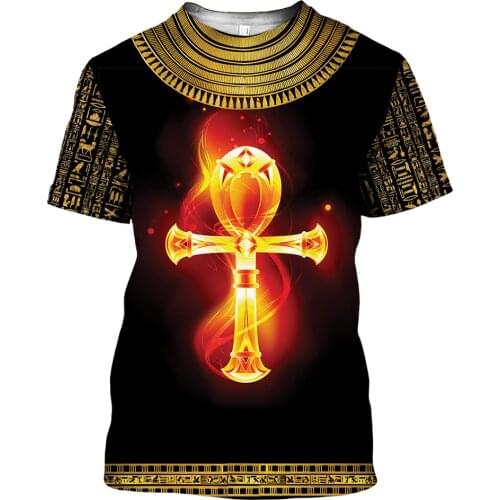 Hipster Men t-shirt Ancient Egypt Ankh Symbols 3D Printed Harajuku Short sleeve T shirts Unisex Casual tops