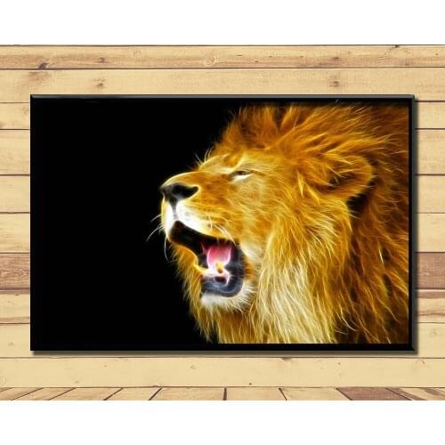 Lion King Of Animal Ferocious (6) Wall Posters Prints Silk Art Painting For Home Wall Bedroom Decor