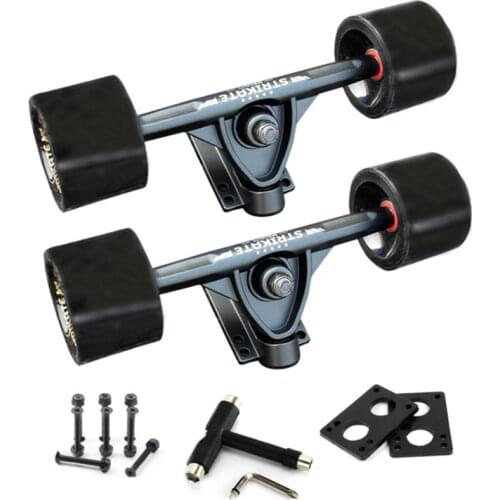 STRIKATE 2 Pcs 7 Inch Skateboard Bracket Kate Truck Longboard Truck Aluminum Alloy with 70X51mm Big Wheels
