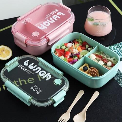 Lunch box for kids food container storage Wheat Straw Material japanese snack box containers for hot food Portable Bento Box