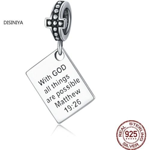 Hot Selling Sterling Silver 925 Biblical Matthew Pendant for Original Brand Snake Bracelet or Necklace Religious DIY Jewelry