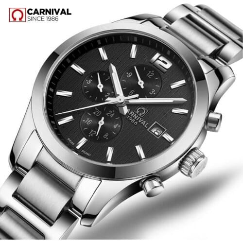 Relogio Masculino Carnival Brand Luxury Automatic Watch Men Fashion Luminous Business Calendar Mechanical Wristwatches Clock Man
