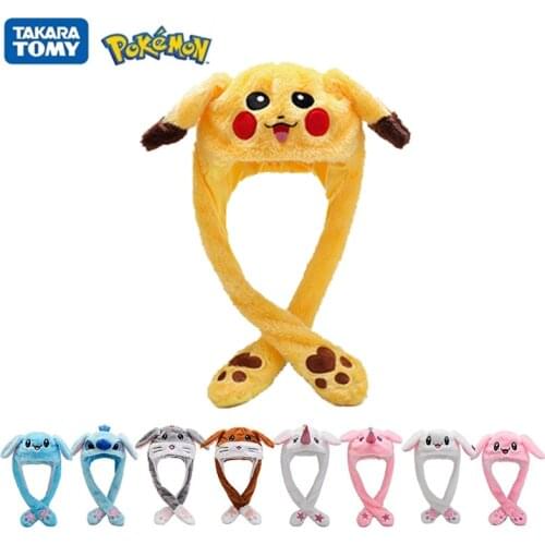 Pokemon Cute Kawaii Pikachu Plush Hat Stuffed Dolls Anime Figurine Toys For Children Kid Boy Birthday Decoration Cartoon Stitch