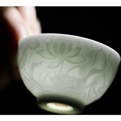 Guanfu Museum Yingqing Dui cup Jingdezhen ceramic tea cup tea cup Kung Fu tea set porcelain tea cup personalized tea cup