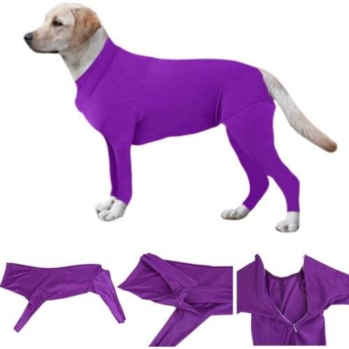 Soft Dogs Jumpsuit Post Operative Protection Long Sleeves Bodysuit Post Surgery Recovery Suit For Small Medium Dog Solid Clothes