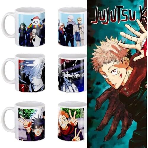 2021 New Anime Cartoon Jujutsu Kaisen 11oz White Ceramic Coffee Mug Christmas Travel Tea Milk Gift Cup