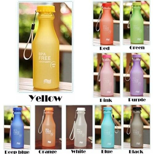 ANGRLY 2017 New Year Korean 550ml Plastic Water Bottle BPA Free Bottles Portable Leak-proof Lemon Juice Bottle Drinkware