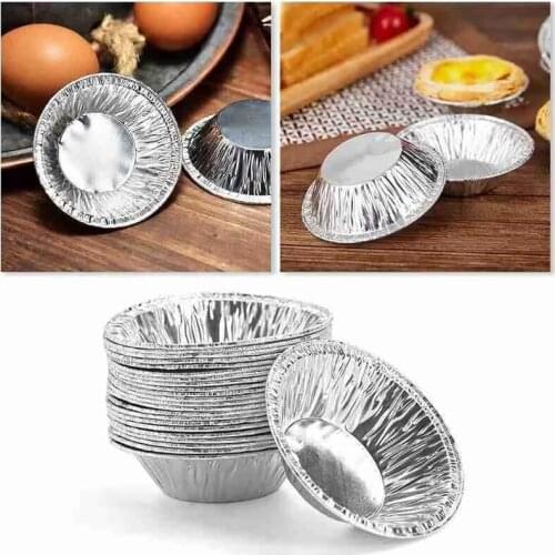 100Pcs Disposable Muffin Egg Tart Base Good Tin Foil Cookie Cake Cup Aluminum Foil Baking Mold Kitchen Packaging