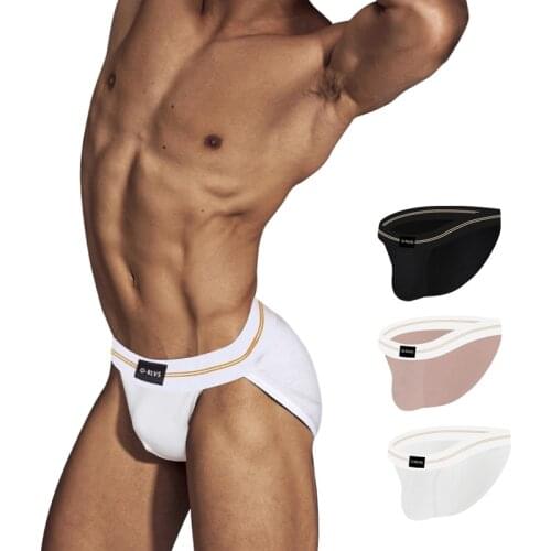 ORLVS Modal Men Underwear Briefs Gay Mans Underpants New Breathable Man Briefs Comfort High Fork Mens Panties Slip Hombre M-XXL