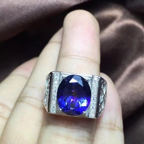 Real And Natural Topaz Ring Man ring Free shipping 925 sterling silver 10*12mm gem For men Fine handworked jewelry